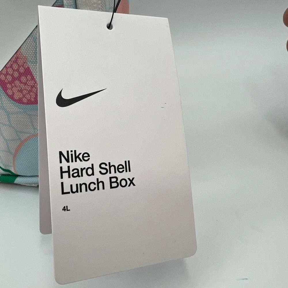 NWT Nike Hard Shell Lunch Box Sail Stadium Green Fruit Print back 2 school